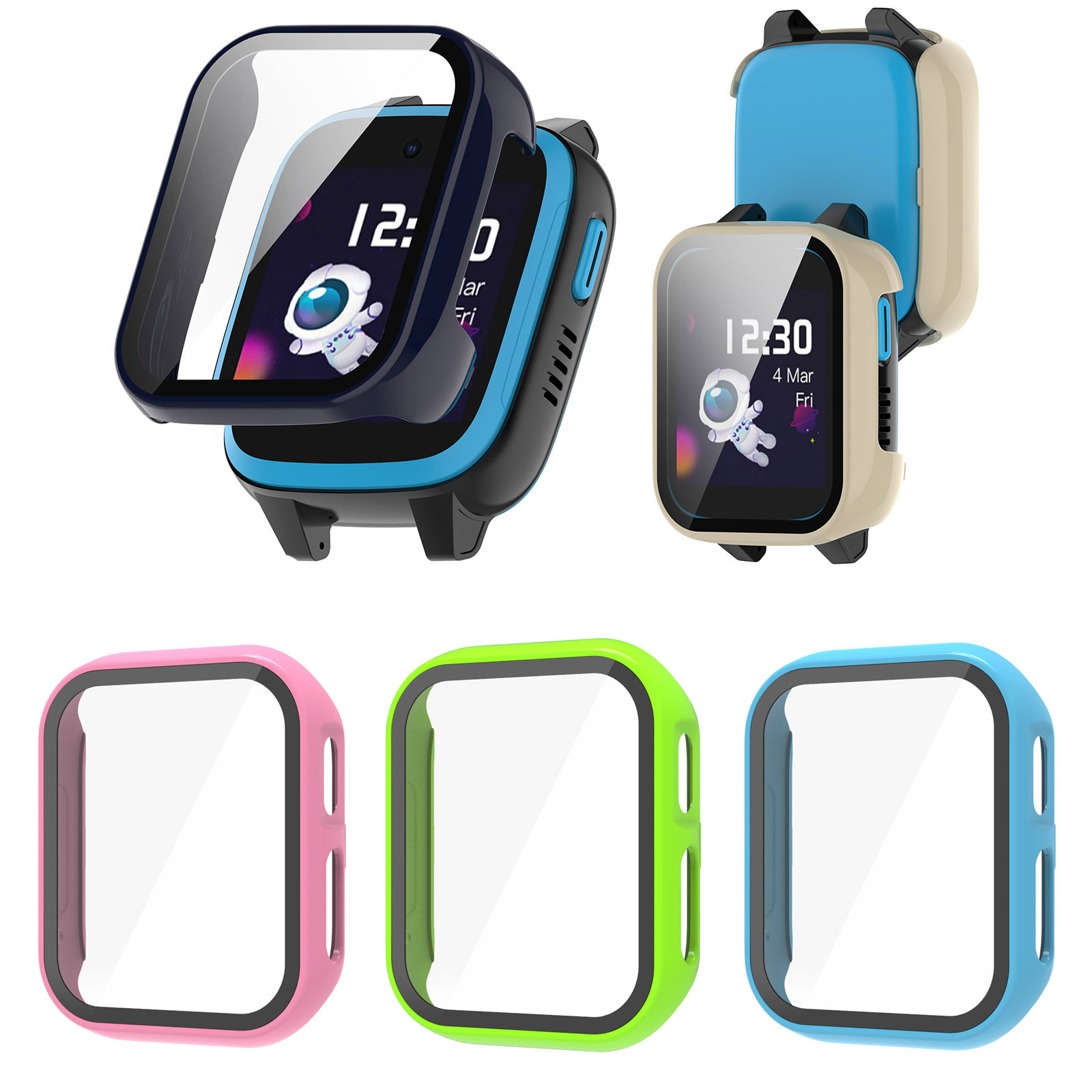 Smartwatch Watches For Kids - Sert kenar kabuk cam ekran koruyucu