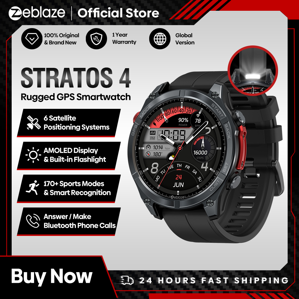 Altimeter Compass Watch - YENI Zeblaze Stratos 4 GPS Akıllı